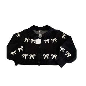 Baevely Bow Black Cardigan